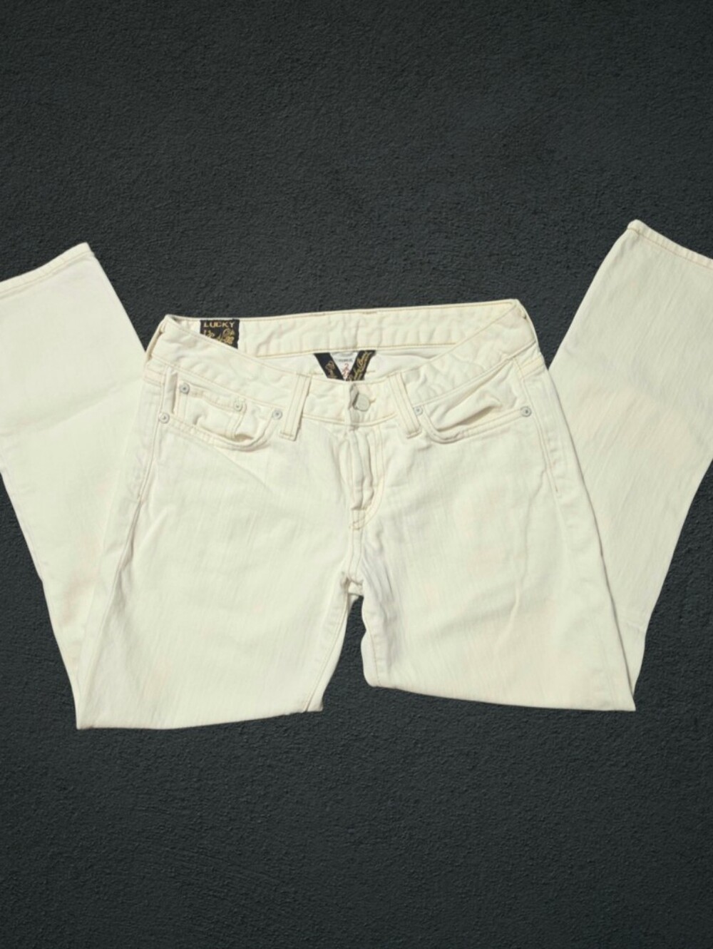 Lucky Brand Lola Ankle Crop White Jeans Made In USA Vintage 2 / 26